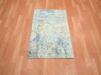 Oushak Oushak hand-knotted wool/pure silk rug in Gray, 2'1" x 2'10" — SKU O075664 (view 2)