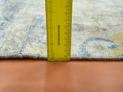 Oushak Oushak hand-knotted wool/pure silk rug in Gray, 2'1" x 2'10" — SKU O075664 (view 3)