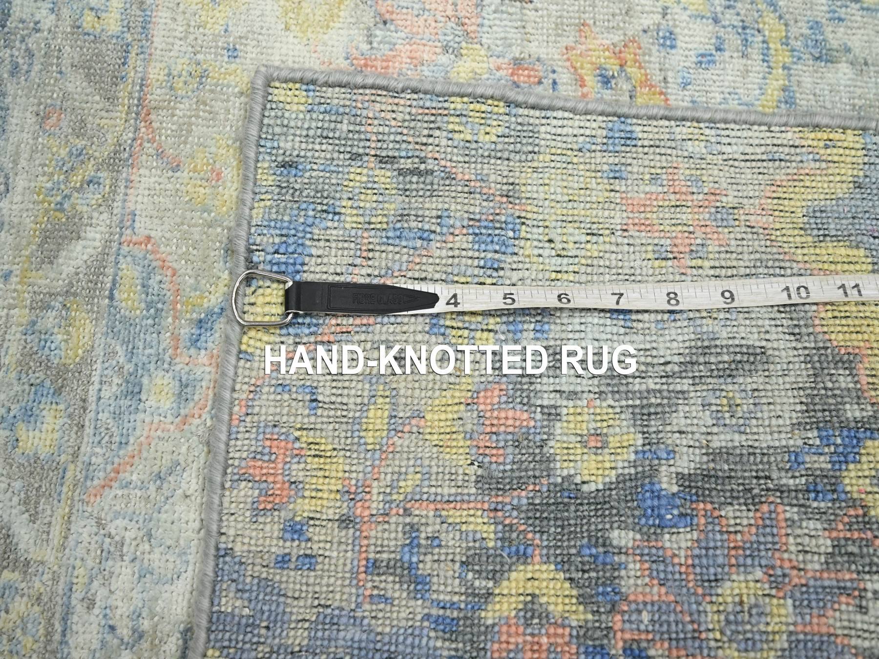 Oushak Oushak hand-knotted wool/pure silk rug in Gray, 2'1" x 2'10" — SKU O075664 (view 4)