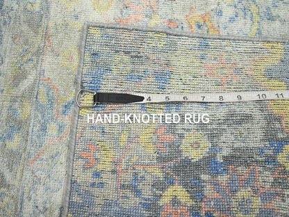 Oushak Oushak hand-knotted wool/pure silk rug in Gray, 2'1" x 2'10" — SKU O075664 (view 4)