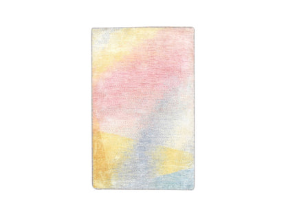 Modern / Contemporary hand-knotted wool/silk rug in Pink, 1'11" x 3'1" — SKU O075665