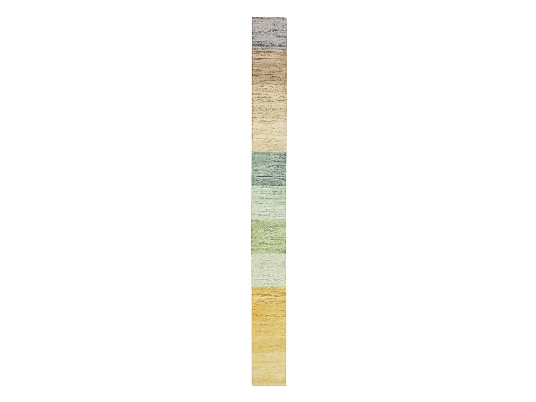 Brown 1'0" x 11'2" Modern / Contemporary Hand knotted Wool/Silk Rug - Sku: O075668