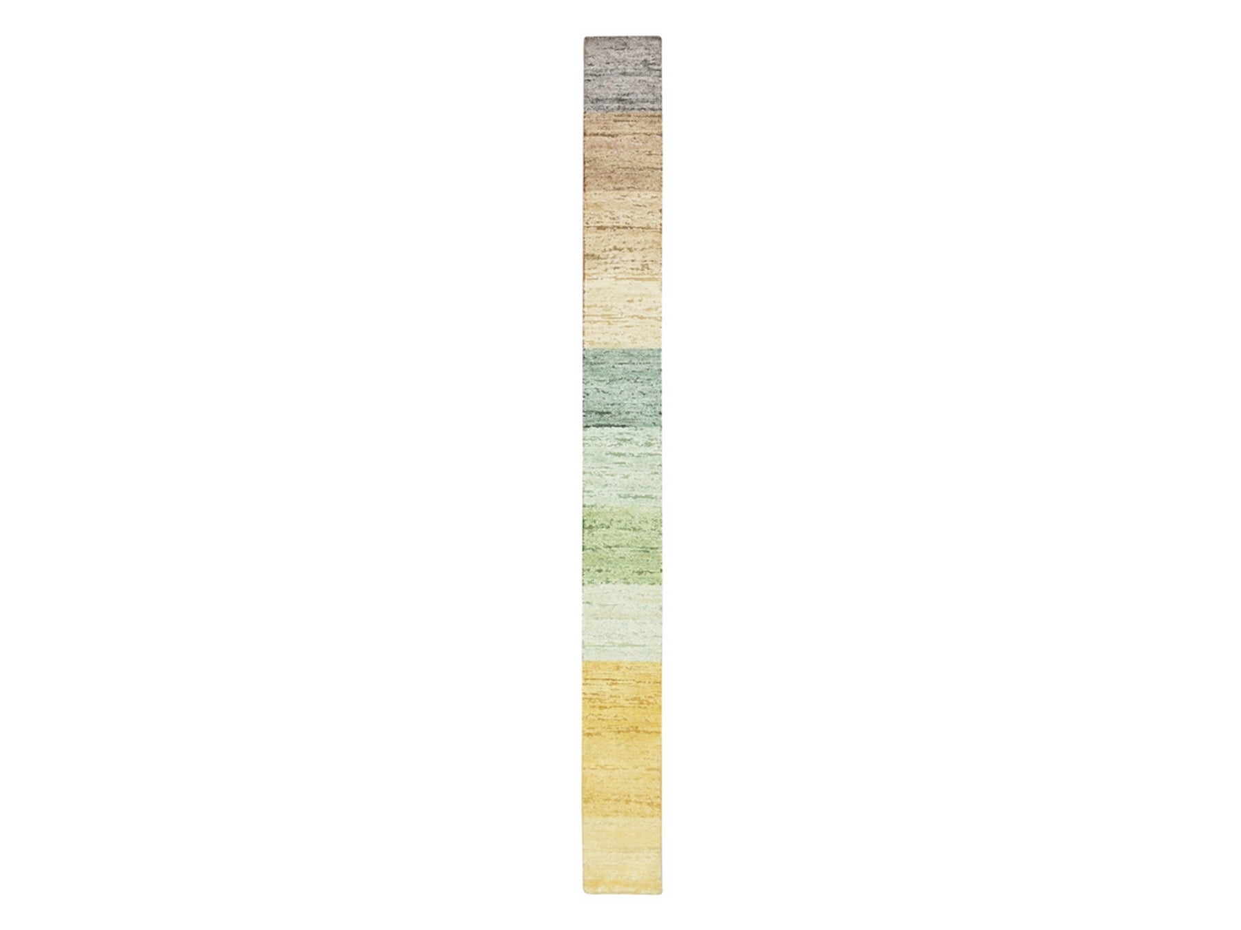 Brown 1'0" x 11'2" Modern / Contemporary Hand knotted Wool/Silk Rug - Sku: O075669