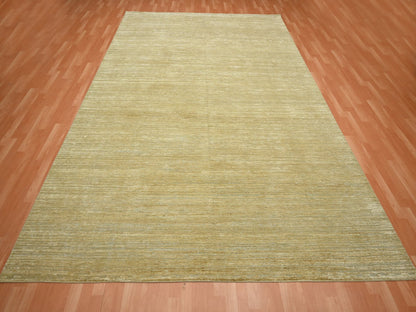 Brown 8'11" x 12'3" Modern and Contemporary Hand knotted Wool/Silk Rug - Sku: O075671