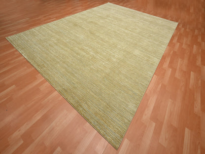 Brown 8'11" x 12'3" Modern and Contemporary Hand knotted Wool/Silk Rug - Sku: O075671