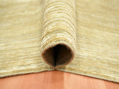 Brown 8'11" x 12'3" Modern and Contemporary Hand knotted Wool/Silk Rug - Sku: O075671