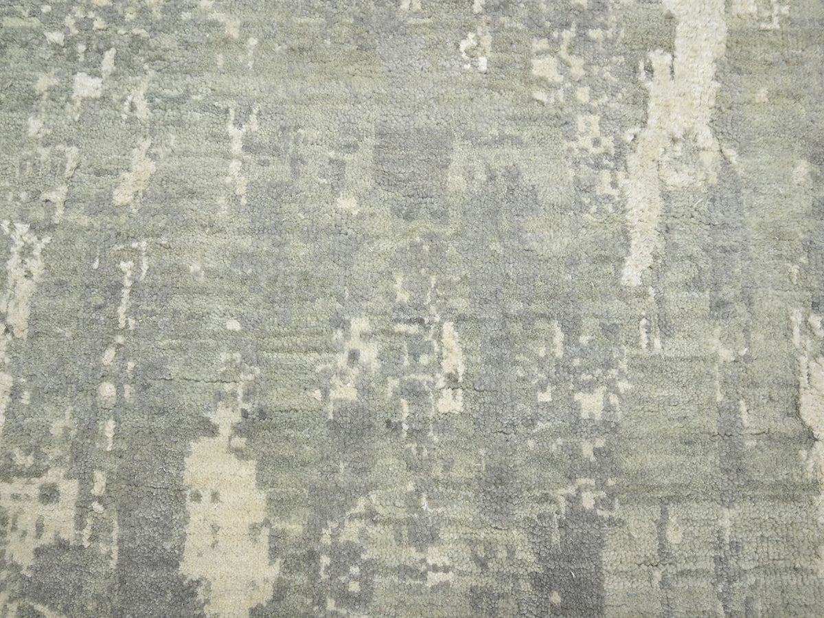 Modern / Contemporary hand-knotted wool/silk rug in Gray, 11'11" x 18' — SKU O075673 (view 8)