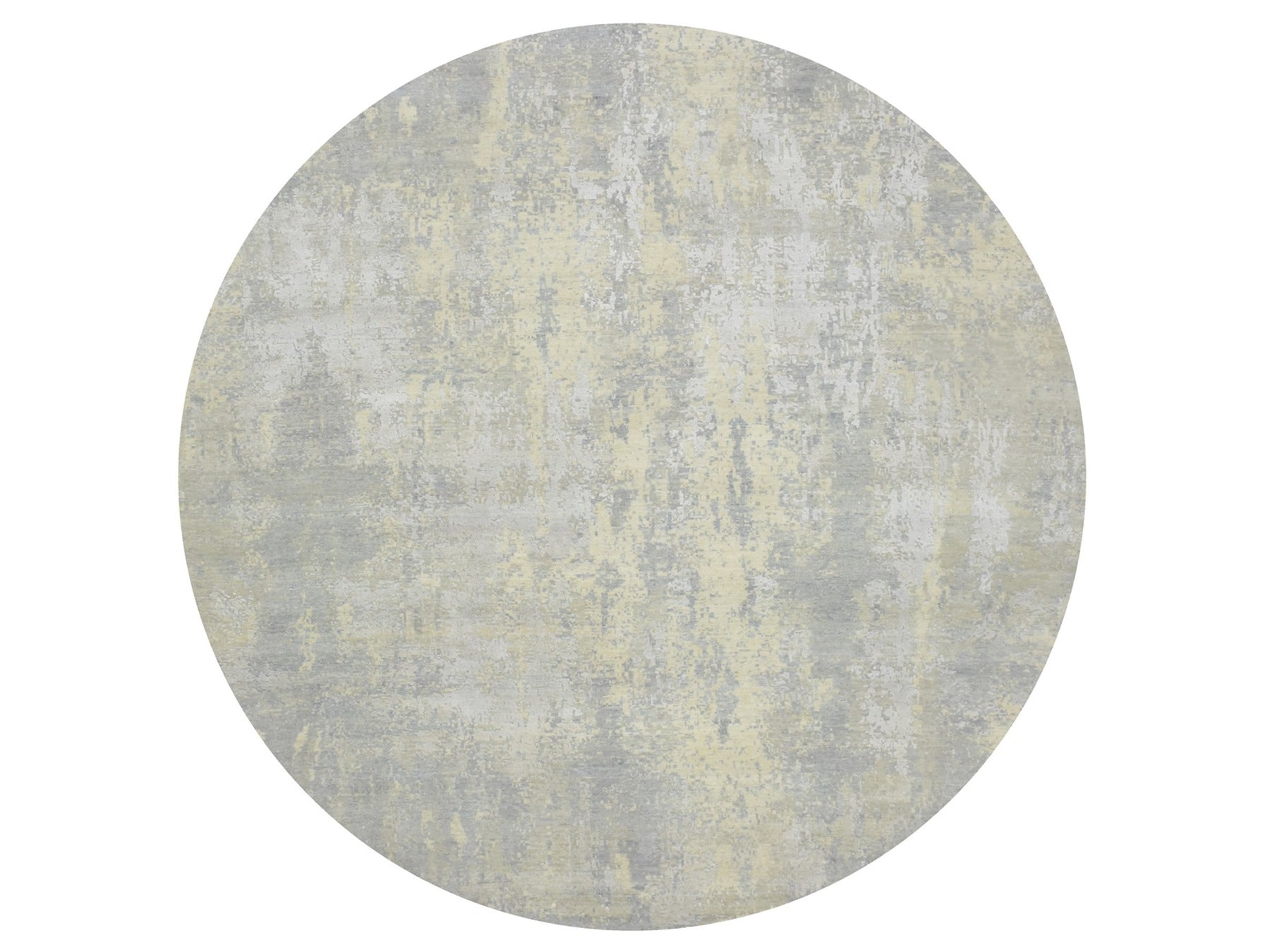 Grey 11'10" x 11'10" Modern and Contemporary Hand knotted Wool/Silk Rug - Sku: O075675