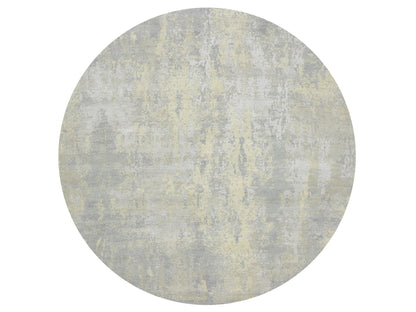 Grey 11'10" x 11'10" Modern and Contemporary Hand knotted Wool/Silk Rug - Sku: O075675