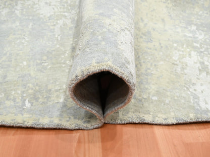 Modern / Contemporary hand-knotted wool/silk rug in Gray, 11'10" x 11'10" — SKU O075675 (view 5)