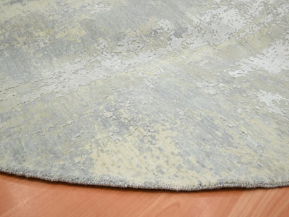 Modern / Contemporary hand-knotted wool/silk rug in Gray, 11'10" x 11'10" — SKU O075675 (view 6)