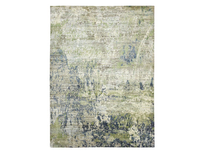Green 8'9" x 12'0" Modern and Contemporary Hand knotted Wool/Silk Rug - Sku: O075679