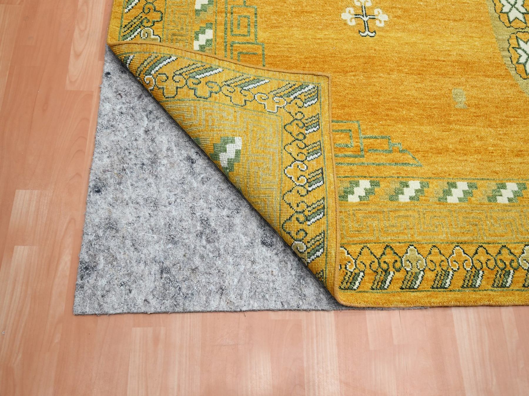 Khotan Khotan hand-knotted wool rug in Yellow & Brown, 9' x 12'4" — SKU O075685 (view 4)
