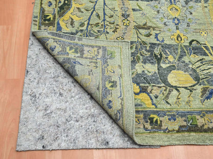 Green 10'1" x 14'1" Transitional Hand knotted Wool Rug - Sku: O075686