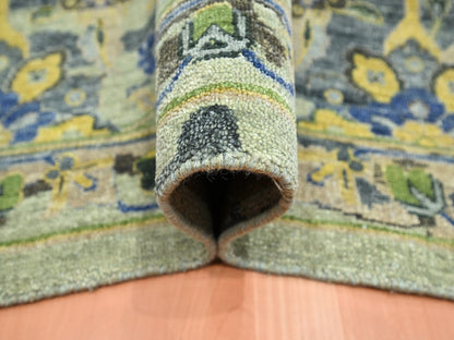 Green 10'1" x 14'1" Transitional Hand knotted Wool Rug - Sku: O075686