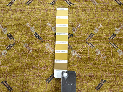 Transitional hand-knotted wool rug in Yellow & Gray, 9'1" x 12'1" — SKU O075692 (view 7)