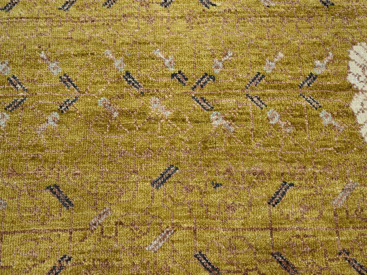 Transitional hand-knotted wool rug in Yellow & Gray, 9'1" x 12'1" — SKU O075692 (view 8)