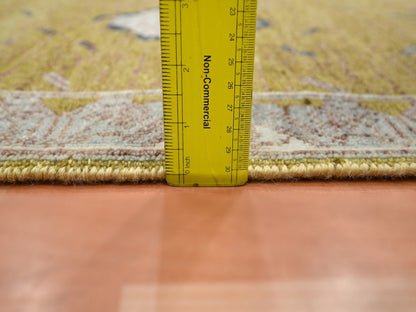Transitional hand-knotted wool rug in Yellow & Gray, 2'1" x 3'1" — SKU O075693 (view 3)