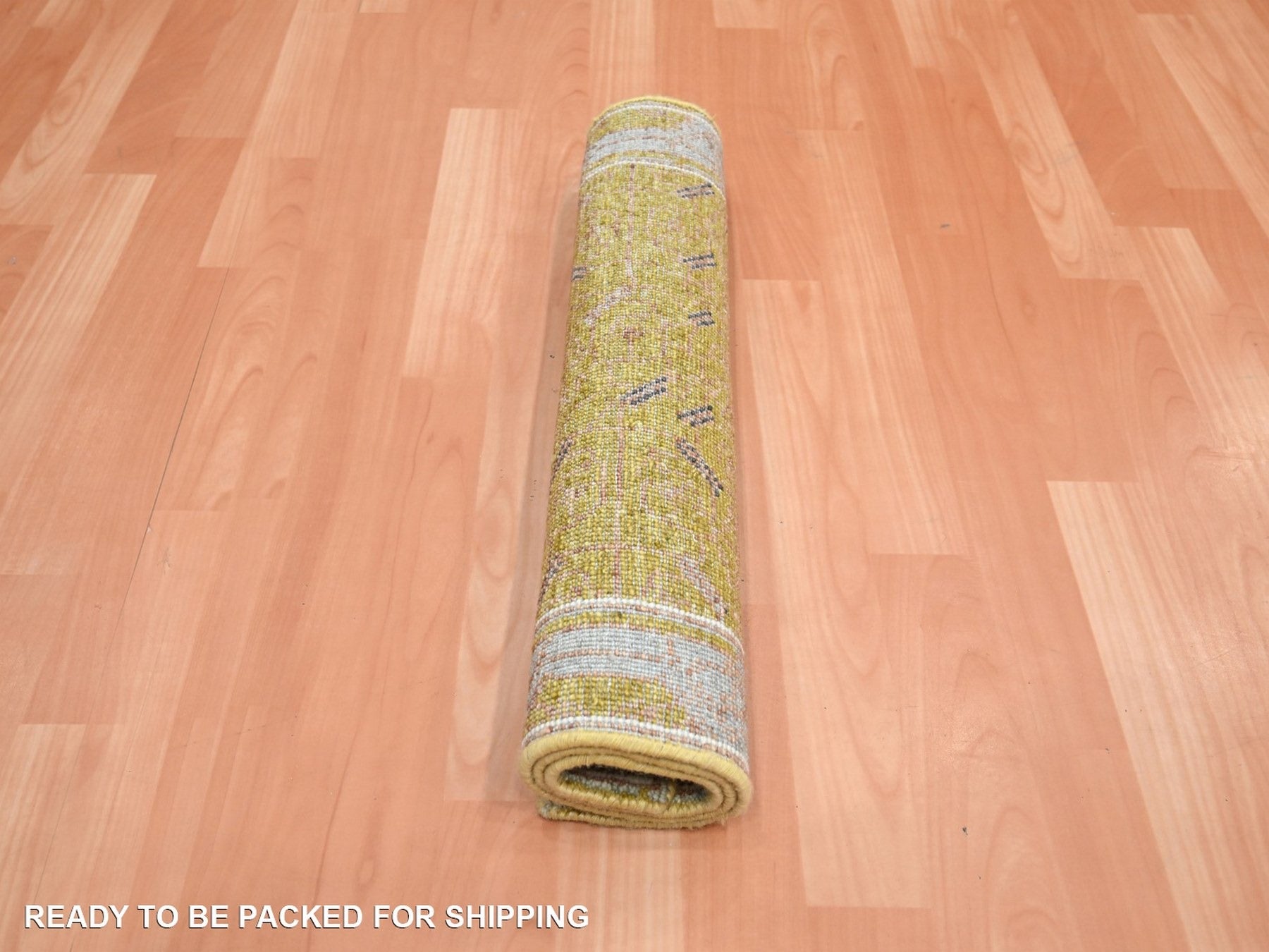 Transitional hand-knotted wool rug in Yellow & Gray, 2'1" x 3'1" — SKU O075693 (view 5)