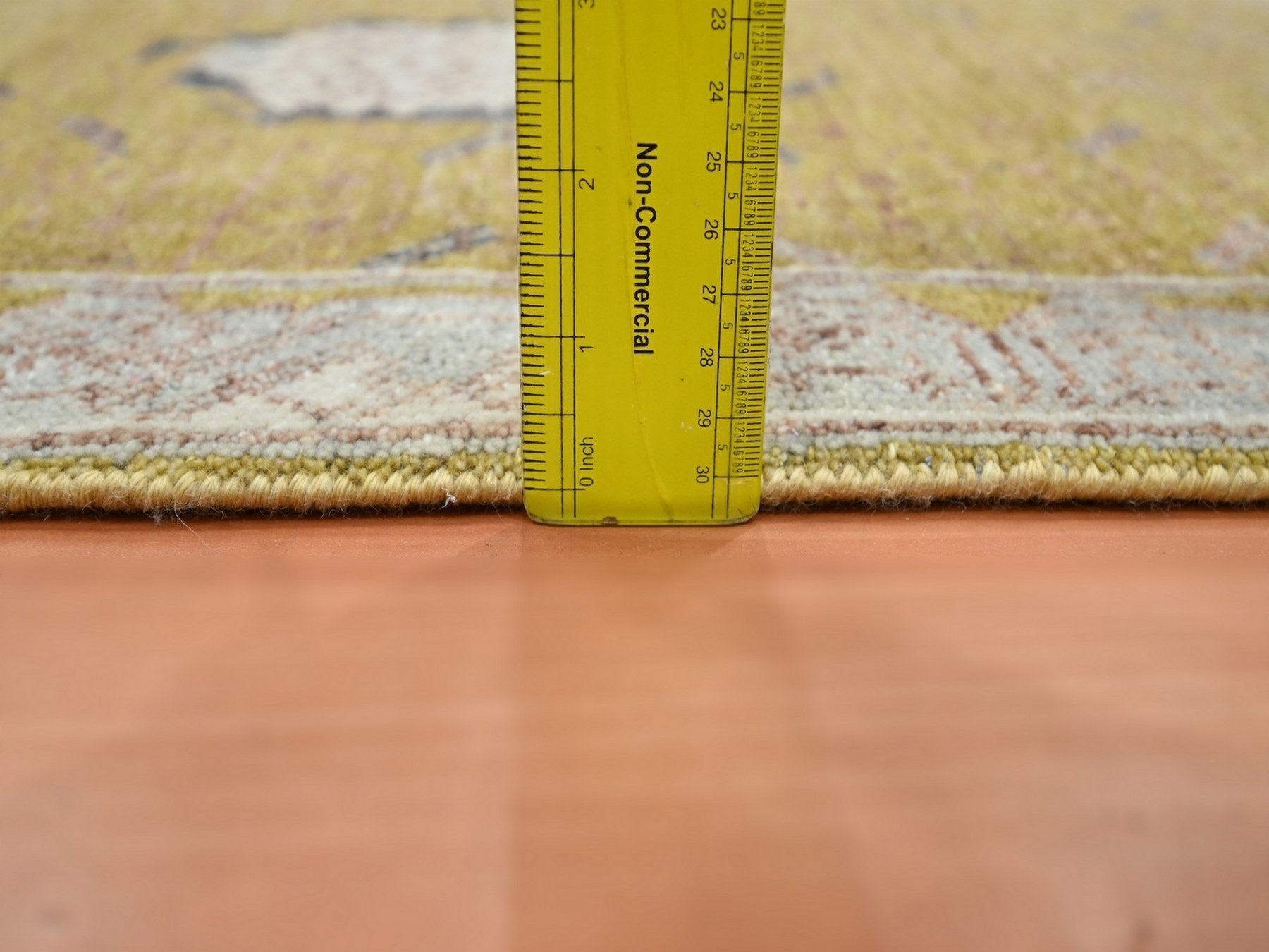 Transitional hand-knotted wool rug in Yellow & Gray, 2'1" x 3'2" — SKU O075694 (view 3)