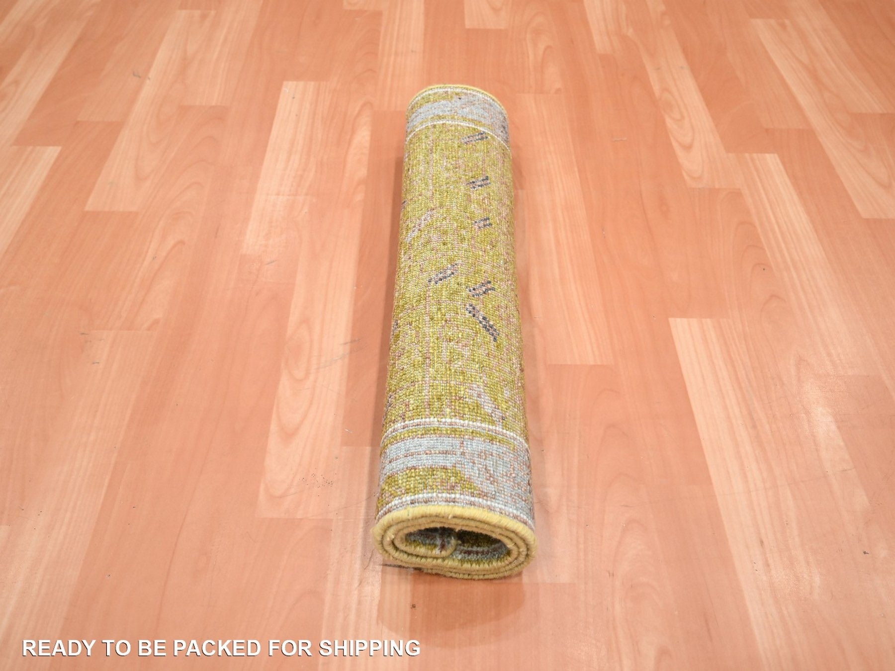 Transitional hand-knotted wool rug in Yellow & Gray, 2'1" x 3'2" — SKU O075694 (view 5)