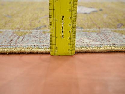 Transitional hand-knotted wool rug in Yellow & Gray, 2'1" x 3'1" — SKU O075695 (view 3)