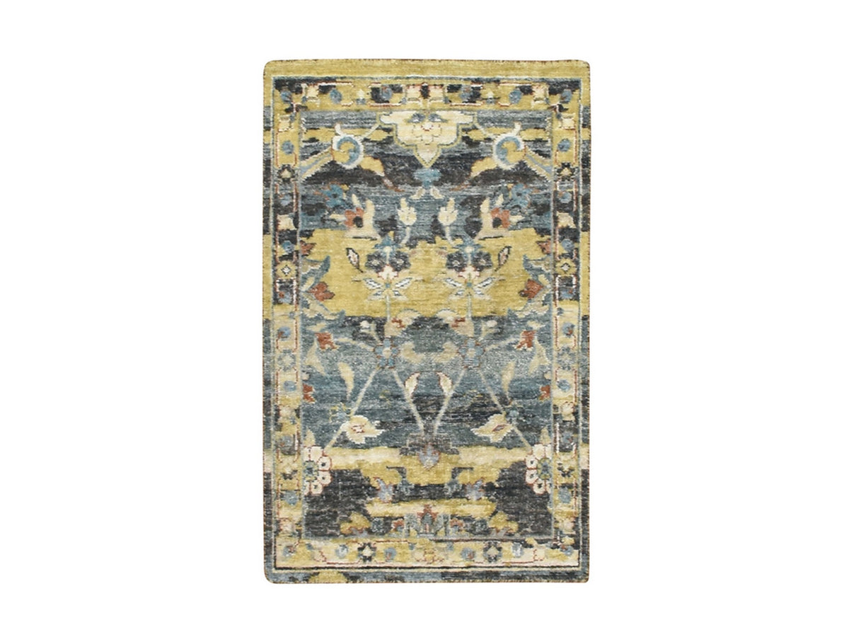 Transitional hand-knotted wool rug in Yellow, 2' x 3'3" — SKU O075697