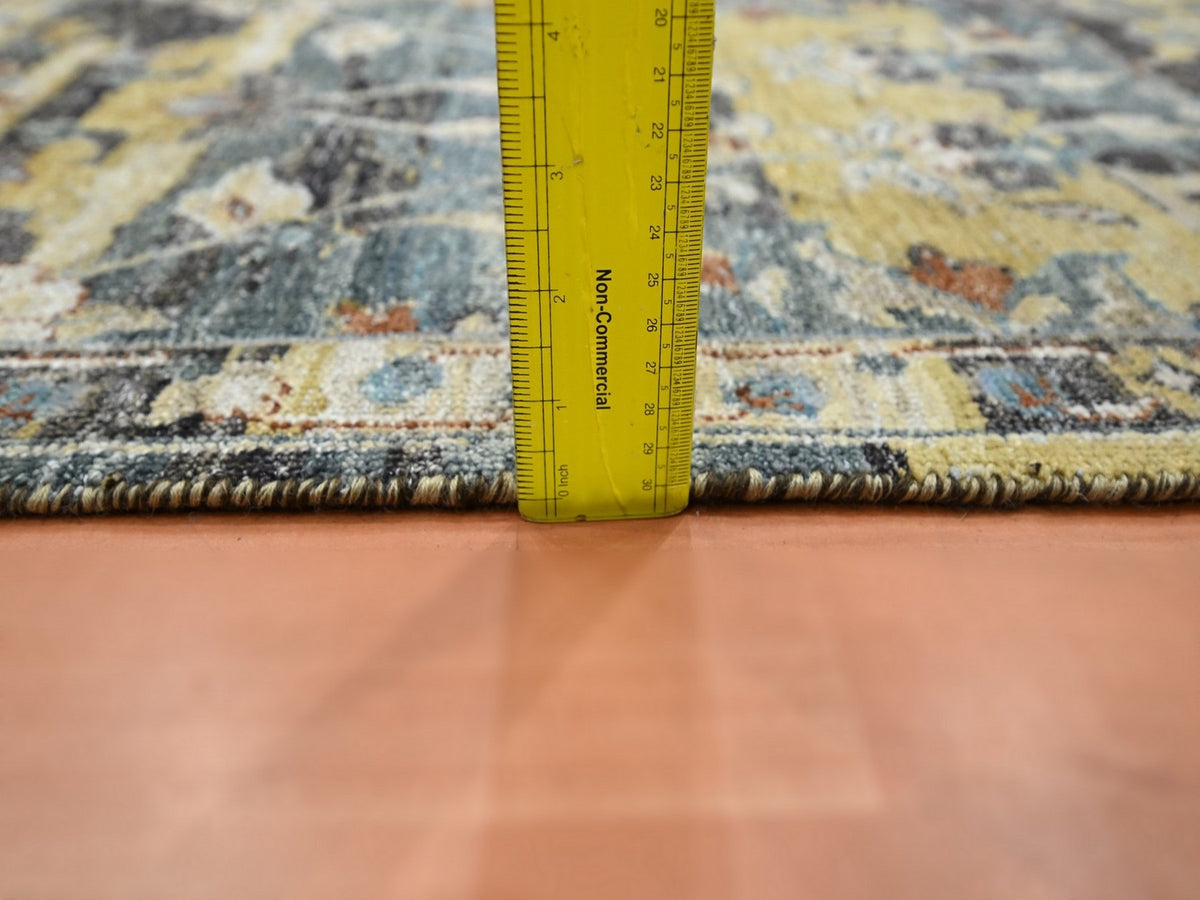 Transitional hand-knotted wool rug in Yellow, 2' x 3'3" — SKU O075697 (view 3)