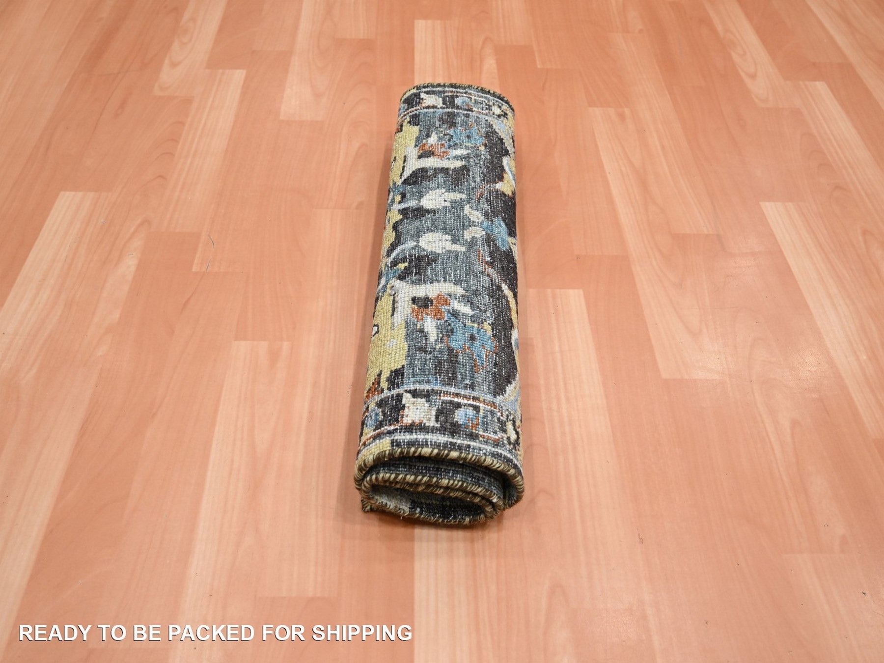 Transitional hand-knotted wool rug in Yellow, 2' x 3'3" — SKU O075697 (view 5)
