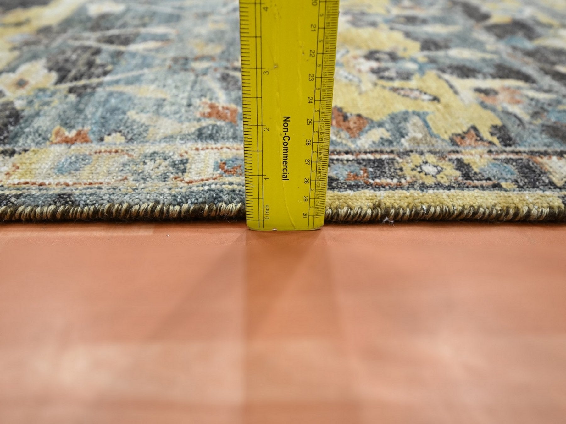 Transitional hand-knotted wool rug in Yellow, 2' x 3'3" — SKU O075699 (view 3)