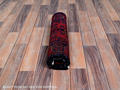 Tribal Tribal & Geometric hand-knotted wool runner in Red, 1'9" x 4'9" — SKU O0756 (view 5)