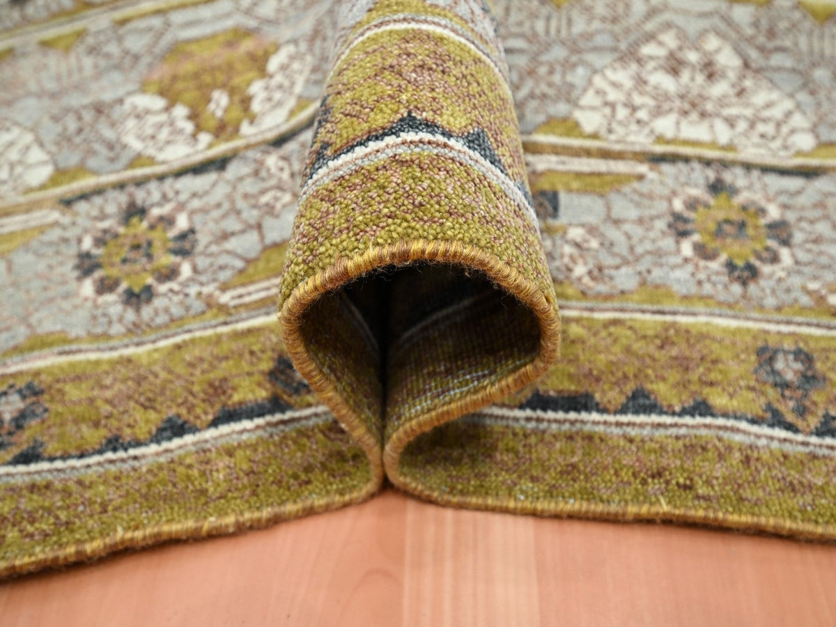 Transitional hand-knotted wool rug in Yellow & Gray, 12'1" x 15'2" — SKU O075721 (view 5)