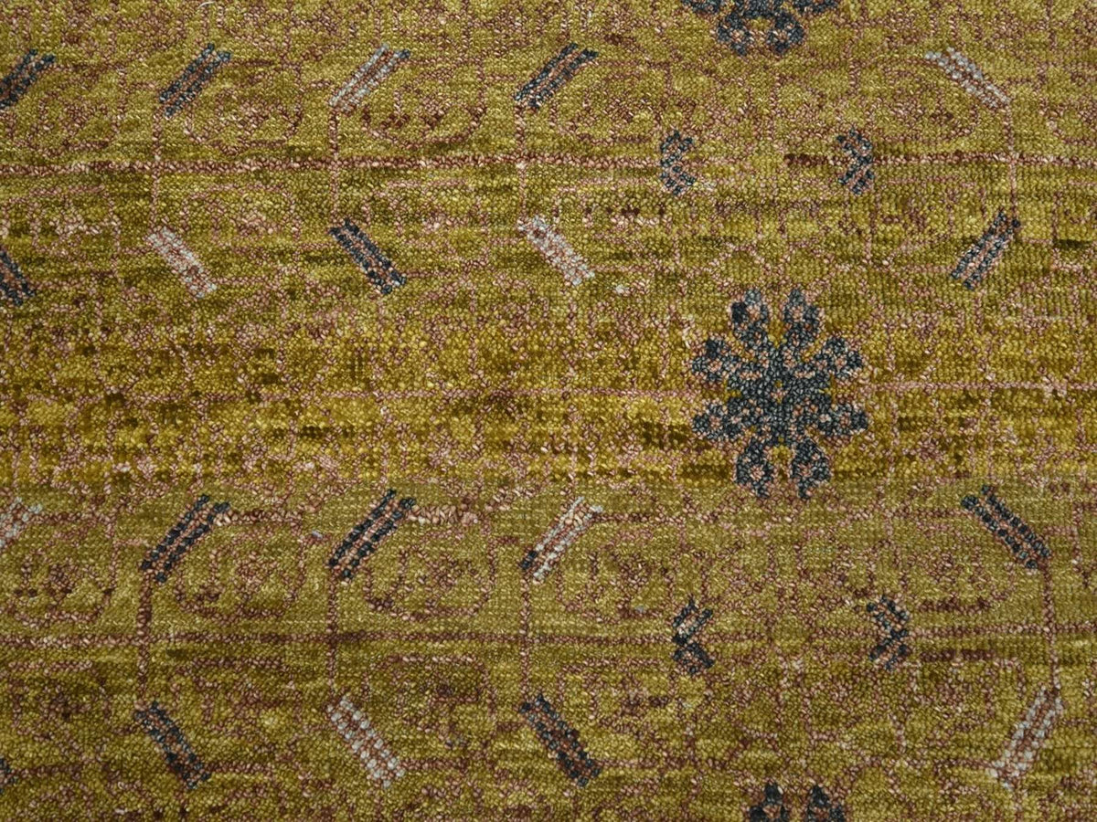 Transitional hand-knotted wool rug in Yellow & Gray, 12'1" x 15'2" — SKU O075721 (view 8)