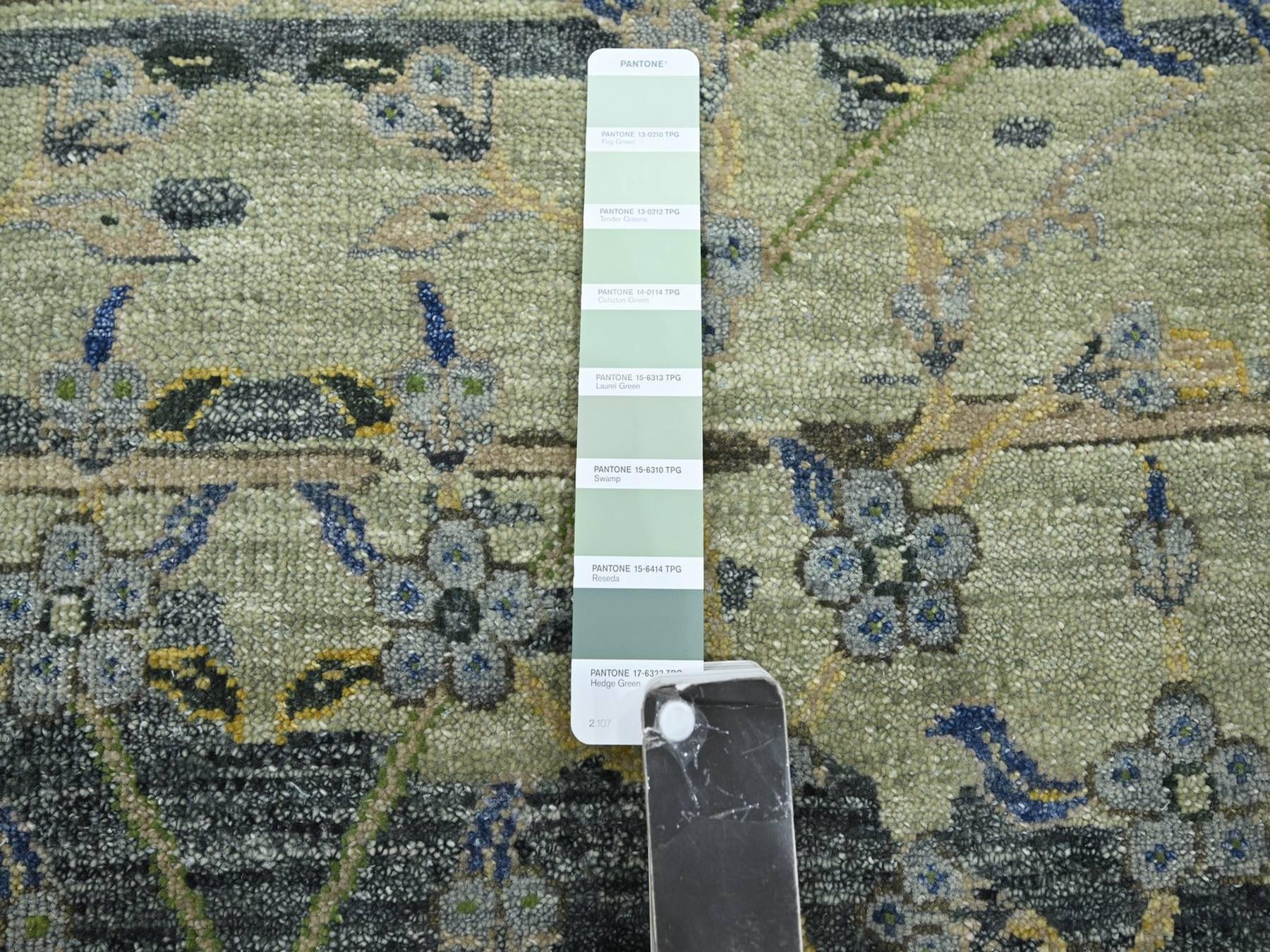 Transitional hand-knotted wool rug in Brown & Gold, 6'1" x 9'1" — SKU O075723 (view 7)