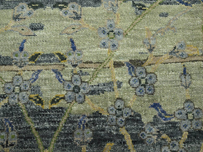 Brown 6'1" x 9'1" Transitional Hand knotted Wool Rug - Sku: O075723