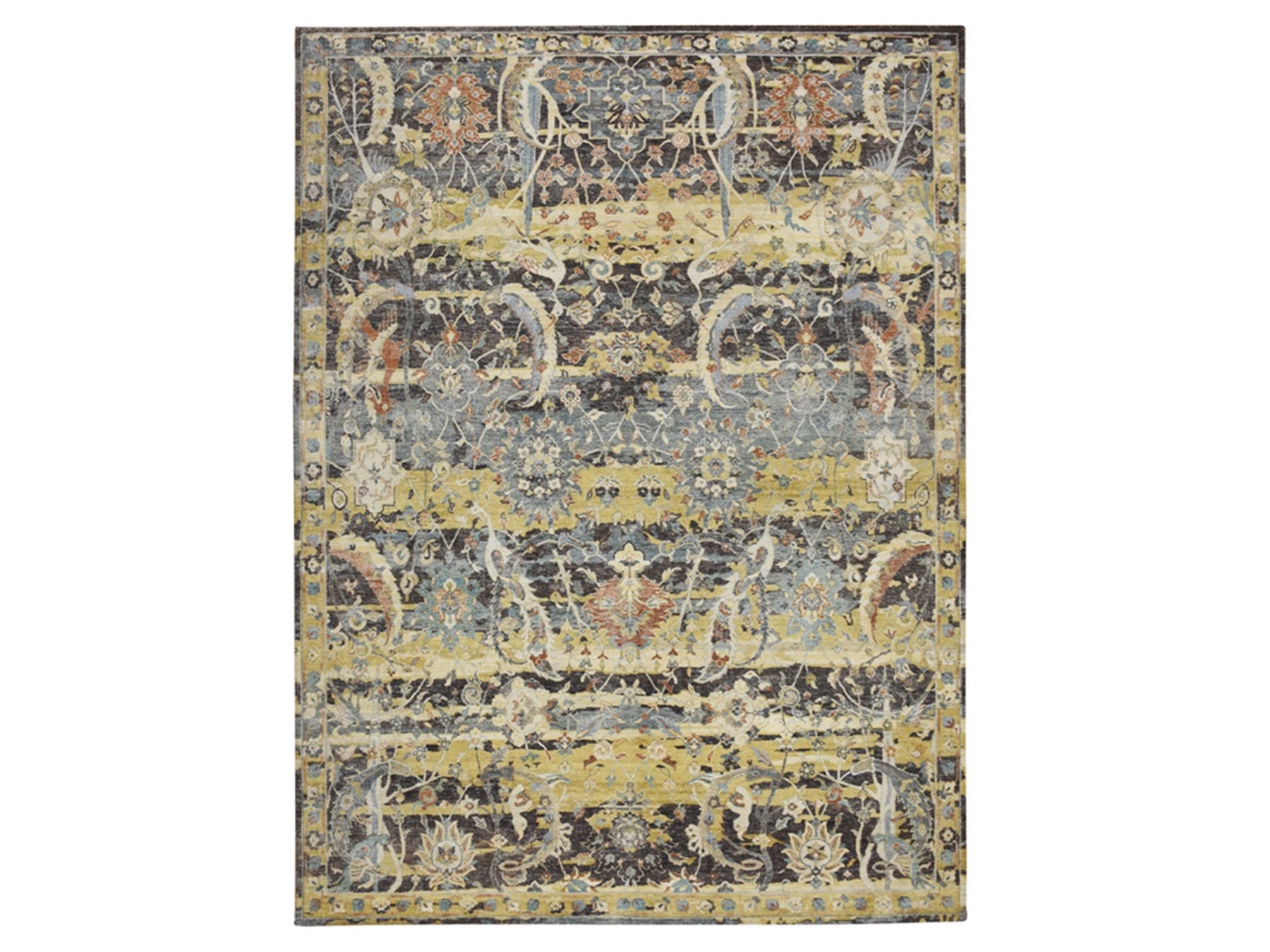 Brown 9'0" x 12'2" Transitional Hand knotted Wool Rug - Sku: O075724