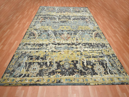 Brown 9'0" x 12'2" Transitional Hand knotted Wool Rug - Sku: O075724