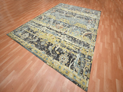 Brown 9'0" x 12'2" Transitional Hand knotted Wool Rug - Sku: O075724