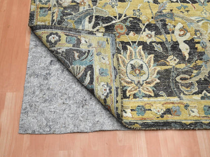 Brown 9'0" x 12'2" Transitional Hand knotted Wool Rug - Sku: O075724