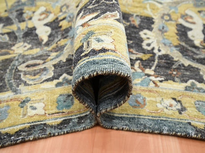 Brown 9'0" x 12'2" Transitional Hand knotted Wool Rug - Sku: O075724