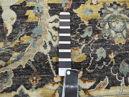 Brown 9'0" x 12'2" Transitional Hand knotted Wool Rug - Sku: O075724