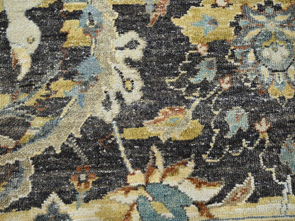 Brown 9'0" x 12'2" Transitional Hand knotted Wool Rug - Sku: O075724