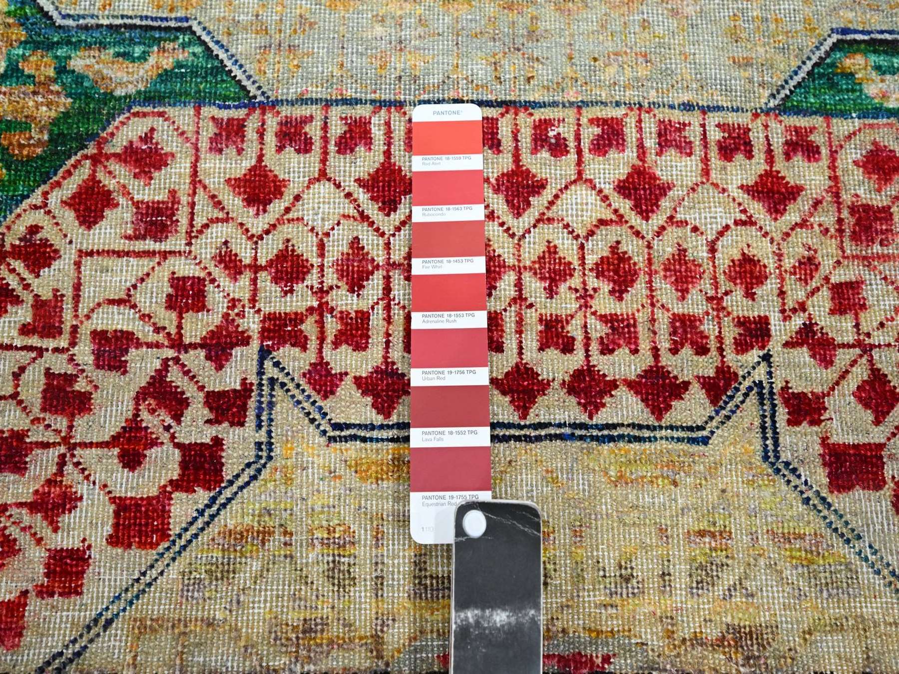 Mamluk Mamluk hand-knotted wool/silk rug in Yellow, 3' x 5'1" — SKU O075728 (view 4)