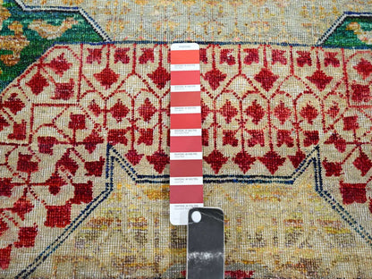 Mamluk Mamluk hand-knotted wool/silk rug in Yellow, 3' x 5'1" — SKU O075728 (view 4)