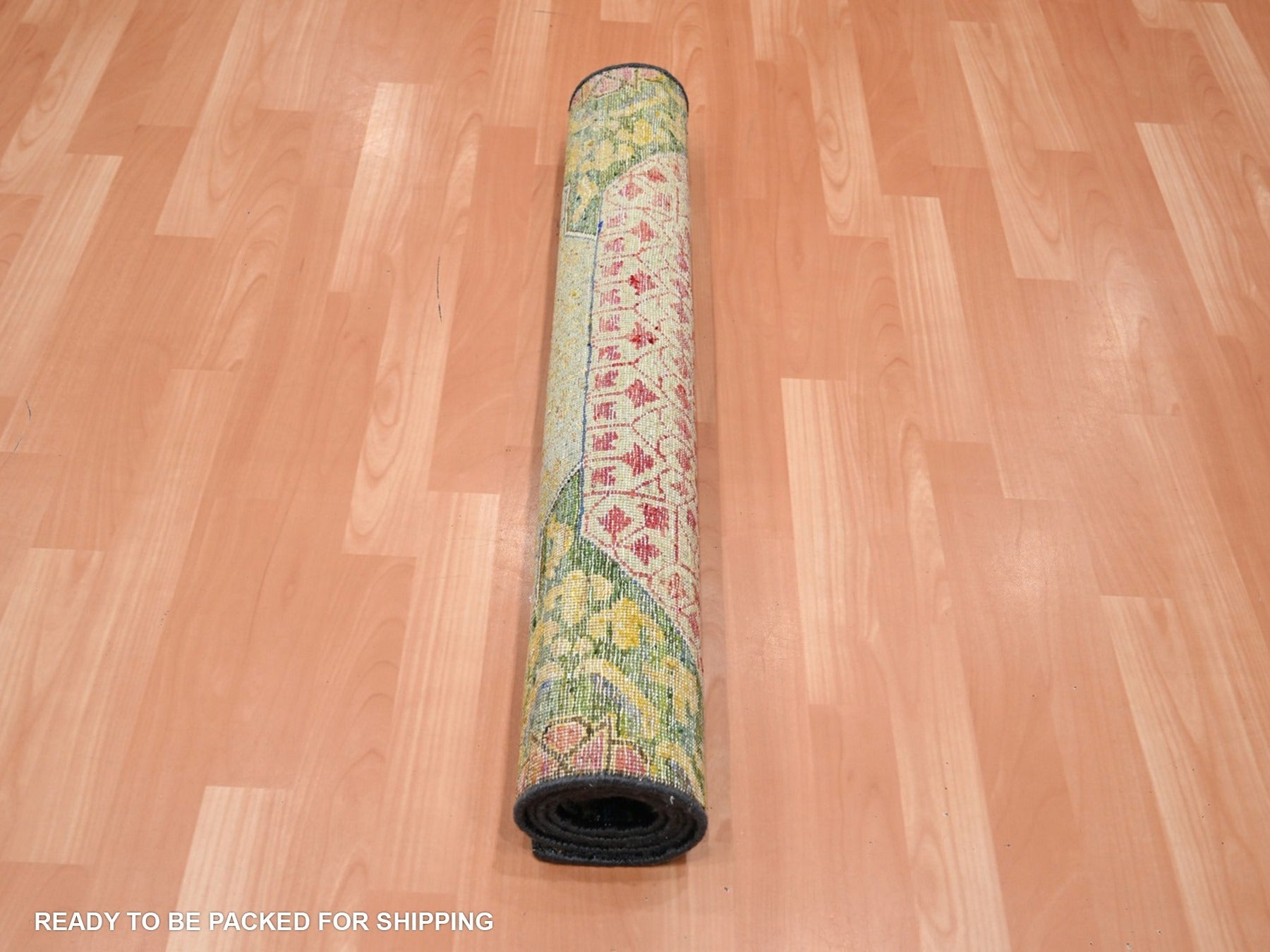 Mamluk Mamluk hand-knotted wool/silk rug in Yellow, 3' x 5'1" — SKU O075728 (view 5)