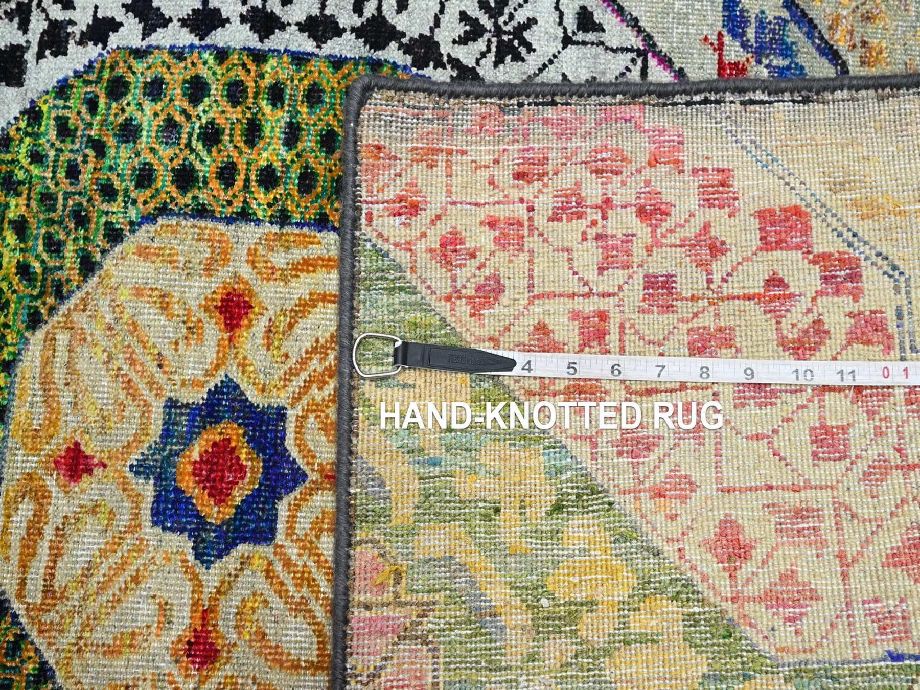 Mamluk Mamluk hand-knotted wool/silk rug in Yellow, 3' x 5'1" — SKU O075728 (view 7)