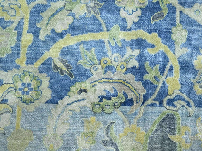 Blue 17'7" x 26'4" Fine Oriental Hand knotted Wool/Silk Rug - Sku: O075733