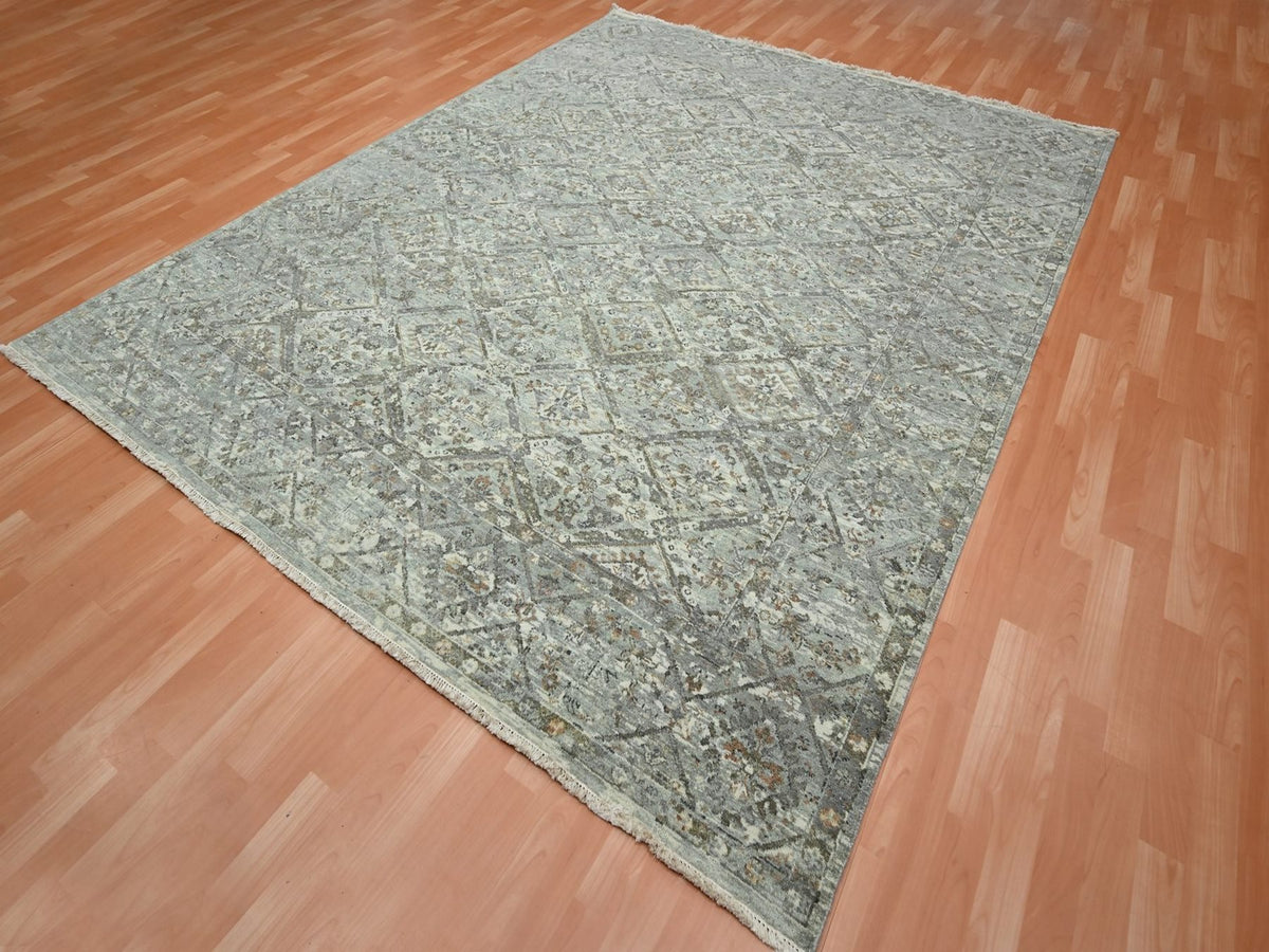 Oushak hand-knotted wool rug in Gray, 7'10" x 9'11" — SKU O075735 (view 3)