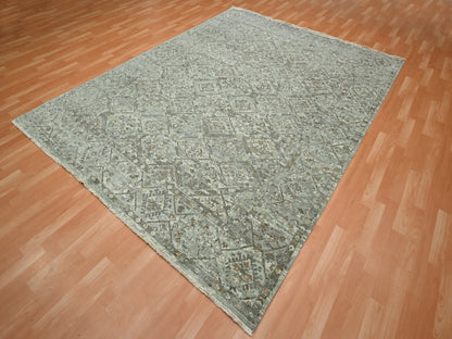 Oushak hand-knotted wool rug in Gray, 7'9" x 10'1" — SKU O075736 (view 3)