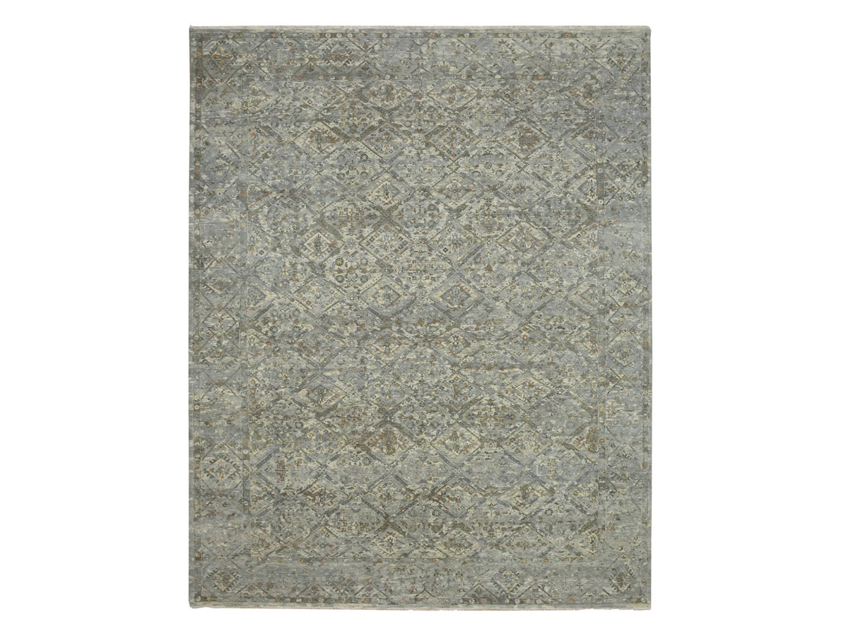 Oushak hand-knotted wool rug in Gray, 11'9" x 14'10" — SKU O075740